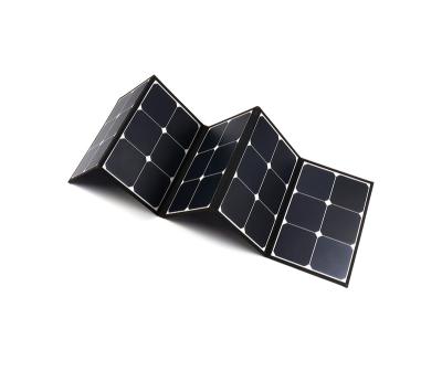 China Flexible Solar Panel System 100W Sunpower Five Foldable Cell Solar Panels For Car Camping Hiking for sale