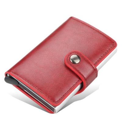 China RFID Blocking Protects New Men's Women's Wallet Brand Brand PU Mini Business Smart Leisure Aluminum Alloy Wallet Fashion Card Holders Bank Credit Card for sale