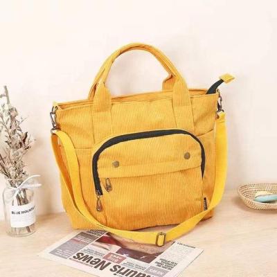 China 2022 new reusable canvas cross bag corduroy shoulder bag foreign trade female students retro literary hundred with handbag for sale