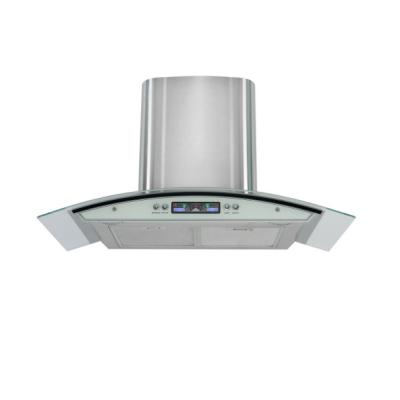 China Reasonable Price India Kitchen Chimney White Cooker Hood Range Hood Tempered Glass Panel Car Range Hood for sale