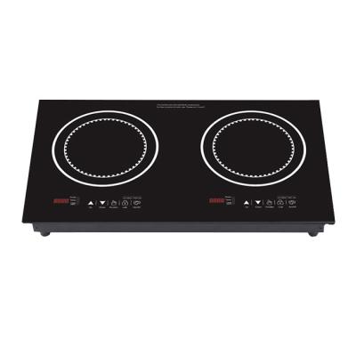 China Eco-Friendly+Smart 2 Burner Crystal Induction Stove Household Kitchen Black Dish Built In Induction Cooker for sale