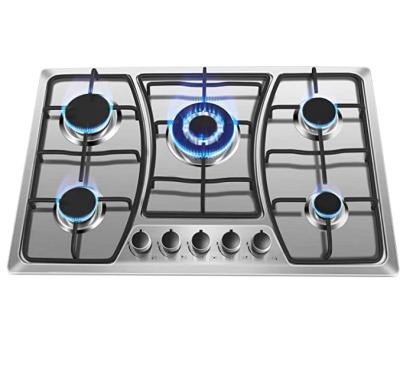 China Garage 5 Burner Stainless Steel Gas Cooktop 5 Italy Sabaf Sealed Burners For Home Kitchen Gas Cooker for sale