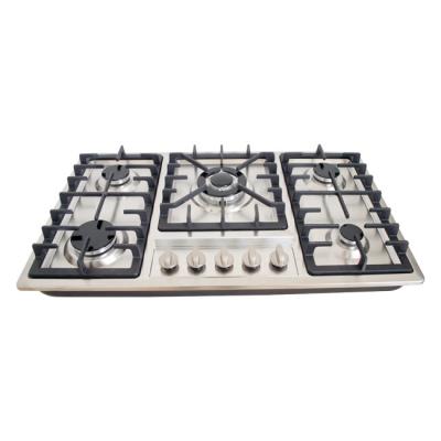 China Household liquefied petroleum gas cooker 5 burners hotpoint hob gas stove for sale