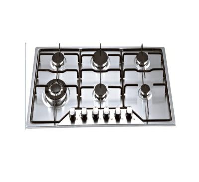 China Hotel LG NG stainless steel gas cooker built in 6 burners gas stove cooktops for sale