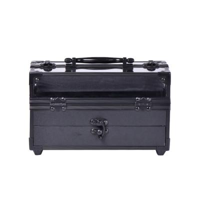 China Fashion Large Vanity Professional Lockable Makeup And Cosmetic Storage Display Makeup Case for sale