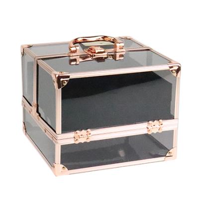 China Fashion Beauty Organizer Box Makeup Bag Cosmetic Case Aluminum Acrylic for sale