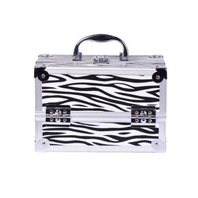 China Fashion Cosmetic Box Case Aluminum PU Leather Make Up Brush Set With Case Make Up Case Professional for sale