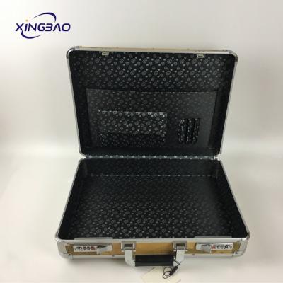 China Yellow Metal Briefcase Lock Attaché Aluminum Leather Case Briefcases For Lawyers for sale