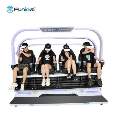 China Metal virtual reality simulation rides 4 seats 9d 360 vr cinema motion chair pulling interactive games for kids for sale