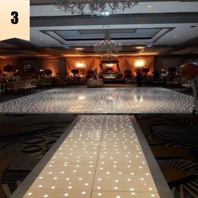 China Panes de suelo de baile LED RGB con luz de estrella blanca para boda DJ Bar Party en venta