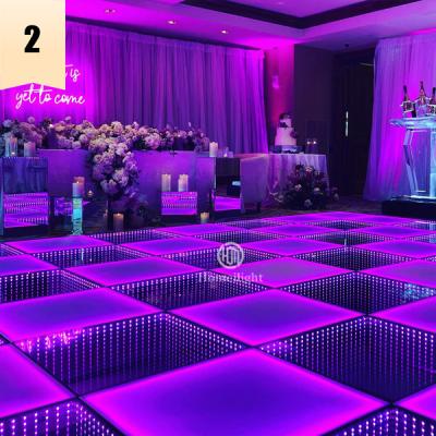 China RGB 3in1 DMX LED Dance Floor Panel 3D Mirror Lights IP55 for Party Event 30pcs Program for sale