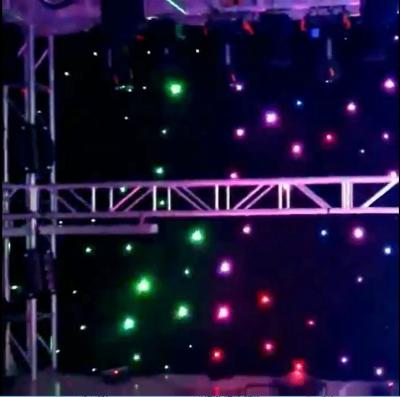 China Whole Sell LED illuminated Star Curtain Lights for LED RGB 3in1 event Stage Backdrop Curtain full color church wedding h for sale