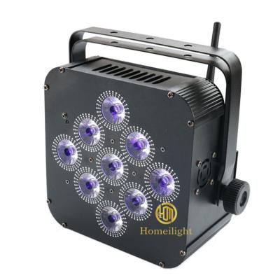 Κίνα 9pcs 18w RGBWAUV Flat LED Par Lights 6in1 Ηλεκτρική μπαταρία Wireless DMX Uplights για γάμο προς πώληση