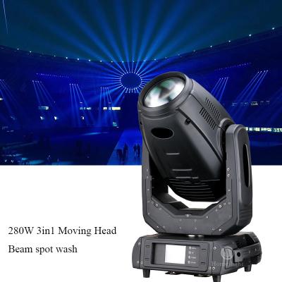 Chine Sharpy Beam Light 280W 10R 3in1 Beam Spot Wash Head Moving Stage Light pour l'église à vendre