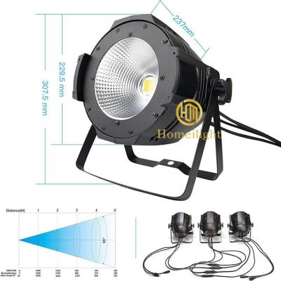 Cina 100W Caldo Bianco COB Par Light Per La Prestazione Stage Chiesa Dimmer Compatibile in vendita