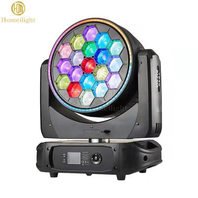 China 4-60° Beam Angle 40W 19pcs Big Bee Eye LED Rotation Zoom Beam Wash 4in1 Moving Head Te koop