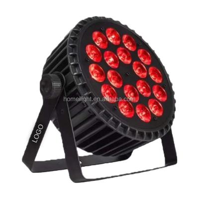 China 18*18w RGBWA UV 6 in 1 Flat Par Can LED Bright Par Light For Stage Event Lighting Easy for sale