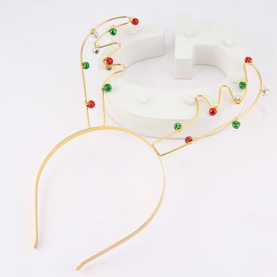 China Party Banner Fashion Engaged Women Three Colors Shiny Christmas Metal Rhinestone Antler Headband Hair Accessories for sale