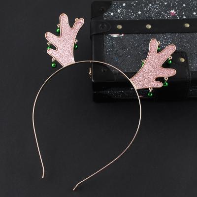 China Party Banner Fashion Engaged Women Three Colors Shiny Christmas Metal Rhinestone Antler Headband Hair Accessories for sale