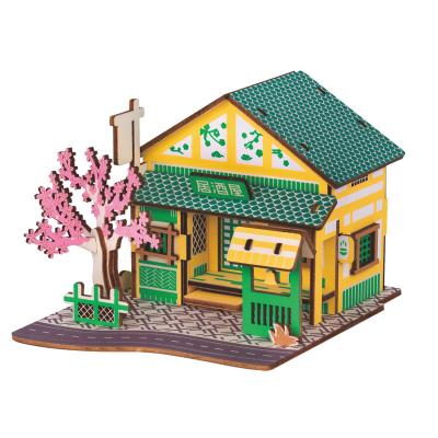 China Top 20 2021 Wooden Dollhouse DIY Blocks Eco-friendly Wooden Puzzles Children's Wooden Dollhouse Furniture Top Products Eco-friendly for sale