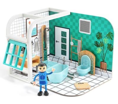 China Hot Selling Eco-Freindly DIY Pretend Play Furniture Toys Doll House For Children Preschool Education for sale