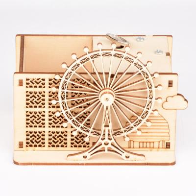 China Custom Wooden Assembly Factory DIY Motor Assembly Music Box 3D Puzzle For Kids Study for sale