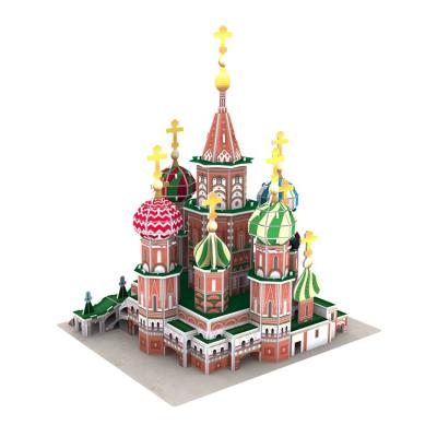 China World Famous Basil Architecture Eco-friendly Cathedral Amazing 3D DIY Puzzle Saint Material for sale