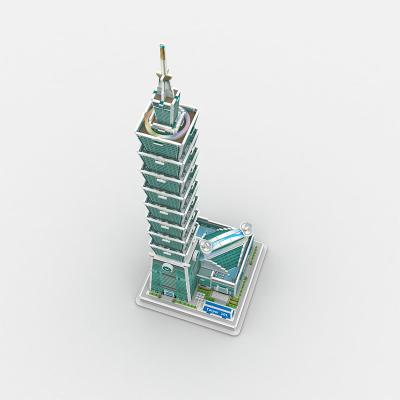 China Educational Puzzle Taipei 101 Toy For World Famous Architecture Educational Building 3d Assembly Diy for sale