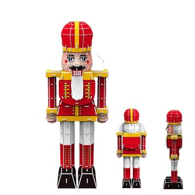 China New Practice Factory Price DIY Nutcracker Christmas Gift Wooden Craft Ornaments For Home Table Decoration for sale