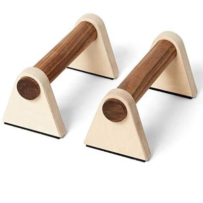 China Wellshow Sport Gym Portable Home Triangle Shaped Lift Up Wooden Bar Push Up Stands Durable Lift Up Racks for sale