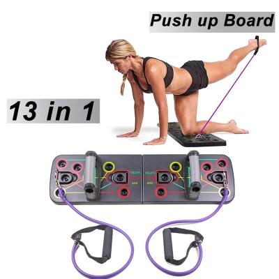 China Wellshow Durable Sport 9 in 1Push Up Board Stands with Multifunctional Portable Traction Rope Bracket Board Lift Up Training System for sale