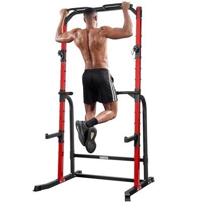 China Barbell Home Power Sport Wellshow Squat Rack With J Hook Loop Weightlifting Fitness Home Equipment for sale