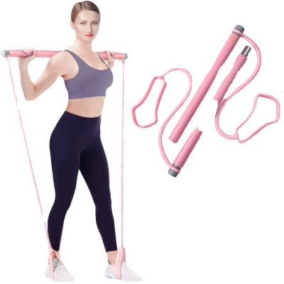 China Wellshow Multi Functional Sports Pilates Bar Kit With Resistance Band Yoga Fitness Tool Stick Stretching Gym Fitness for sale