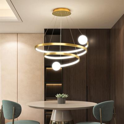 China Modern Led Line New Design Pendant Lighting Ring Round Farmhouse Living Room Hotel Circle Chandelier for sale