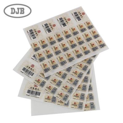 China Anti-Counterfeit Warranty Seal Adhesive Custom Sticker, Tamper Proof Vinyl Security Vacuum Label Sticker Printing for sale