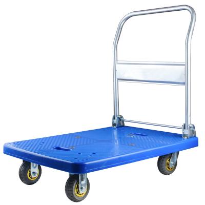 China Custom Factory 150kg 300kg 500kg Folding Factory Platform Plastic Hand Truck Carts For Warehouse Trolley for sale