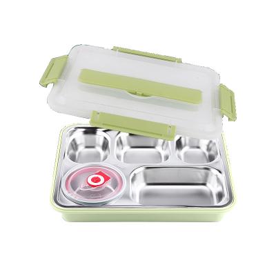 China 304 Stainless Steel Lunch Box Student Adult Compartment Insulation Viable Fresh Dish Sealed Anti-Scald Large Capacity Bento Box for sale