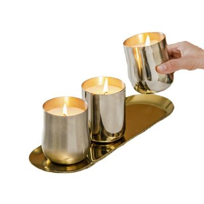 China wholesaleDecorative Stainless Steel Tray For Perfume Jewelry Candles Metal Holder Tray Dish 18CM/22CM/26CM/30CM for sale