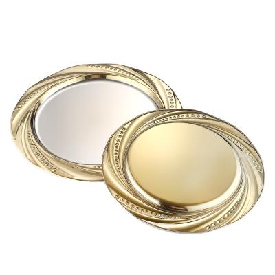 China stainless steel chrager dishes for wedding party pearl dish with edge wedding charger dish gold round for sale