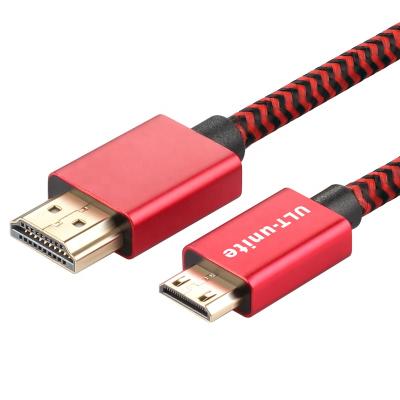 China COMPUTER ULT-Unite Slim Braided Mini HDMI To HDMI Cord For Camera Camcorder Tablet for sale