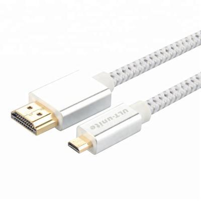 China COMPUTER ULT-Unite 4K 60Hz Braided Ultra Thin Micro HDMI To HDMI Cord for sale