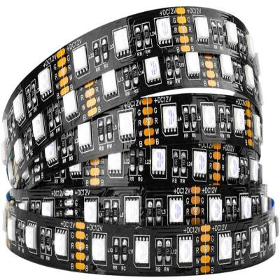 China Hotel RGBW Dc12v DC 24v Led Chip 5050 5m 30/48/60 Leds/m White/Black PCB Led Strip 5050 for sale