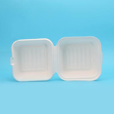 China Modern Biodegradable Bagasse 6 Inch Disposable Hamburger Box for sale