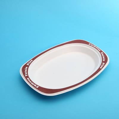 China Biodegradable Disposable Disposable Convenient Bagasse Pulp Saquare 9X6 Inch Saquare Material Bagasse Dish for sale