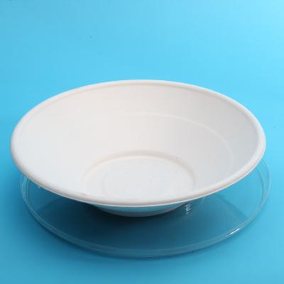 China Biodegradable Disposable Sugarcane Bagasse Pulp Take Out 24 oz Round Packing Bowls For Hot Rice Salad Soup Noodle for sale