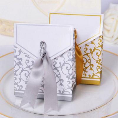 China Recycled Materials Selling Best Sweet Gold Favor Boxes Silver Box Small Gift Boxes For Wedding for sale