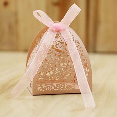 China Recycled Materials Bead Paper Flower Wedding Door Gift Box Favor Box Wedding for sale