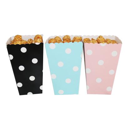 China Recycled Materials Striped Dot Party Favor Boxes Popcorn Packaging Box For Dessert for sale