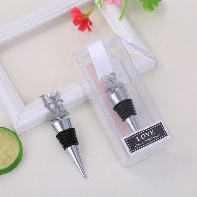 China Eco-friendly Love Letter Wedding Gift Items Bottle Stopper Wedding Thank You Party Favors for sale