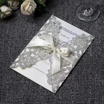 China Europe Wedding Invitations Flower Pattern Laser Cut Greeting Cards Customize Invitation Cards Printing Inside Pages for sale